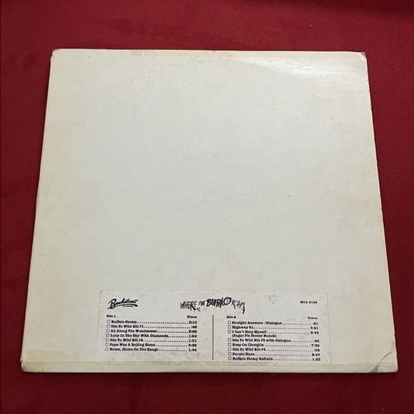 WHERE THE BUFFALO ROAM OST Various Artists BACKSTREET MCA-5126 LP Test Press - Picture 1 of 11